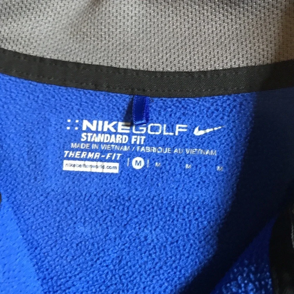Nike Golf Standard ThermaFit QuarterZip Pullover Fleece Blue Medium‎ EUC